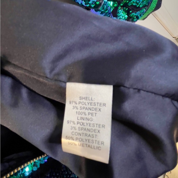 New Year’s sequin bomber jacket mermaid Mardi Gras party holiday fun coat gift - Picture 8 of 8